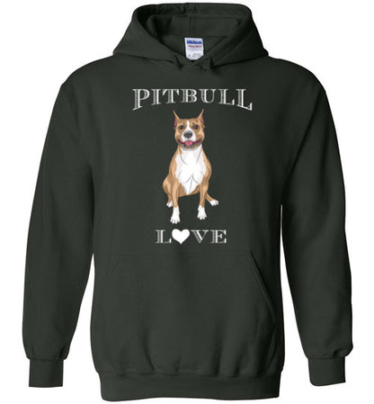 Pitbull Love Heart - Hoodie - Tail Threads