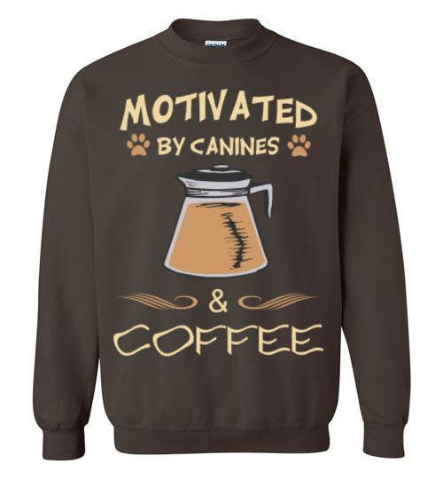 Motivated by Canines & Coffee - Crew Neck - Tail Threads