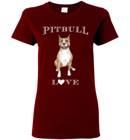 Pitbull Love Heart - Ladies Cut - Tail Threads