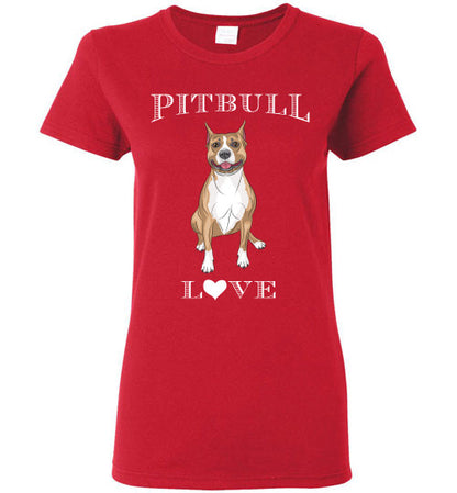 Pitbull Love Heart - Ladies Cut - Tail Threads