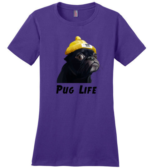 Pug Life - Ladies Cut Perfect Weight Crew Neck Tee