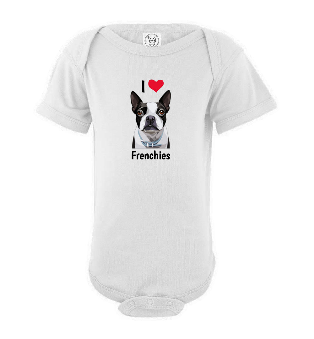 I Love Frenchies - Infant Fine Jersey Short Sleeve Onesie