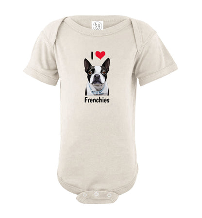 I Love Frenchies - Infant Fine Jersey Short Sleeve Onesie