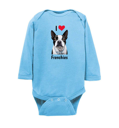 I Love Frenchies - Infant Long Sleeve Onesie