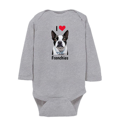 I Love Frenchies - Infant Long Sleeve Onesie