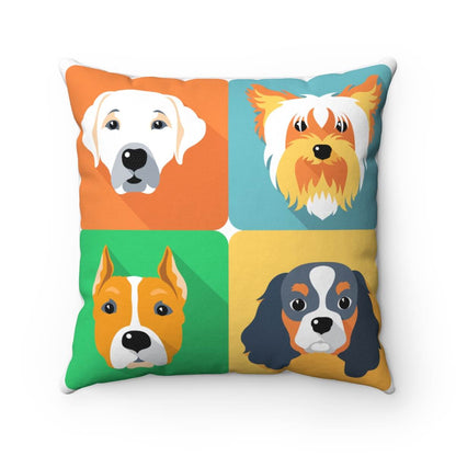 Illustrated Dogs Pillow