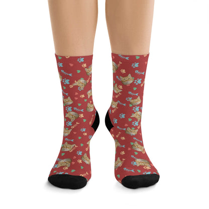 Custom Socks - Hearts, Fish Bones, Paws (color)