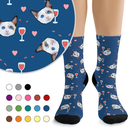Custom Socks - Wine & Hearts