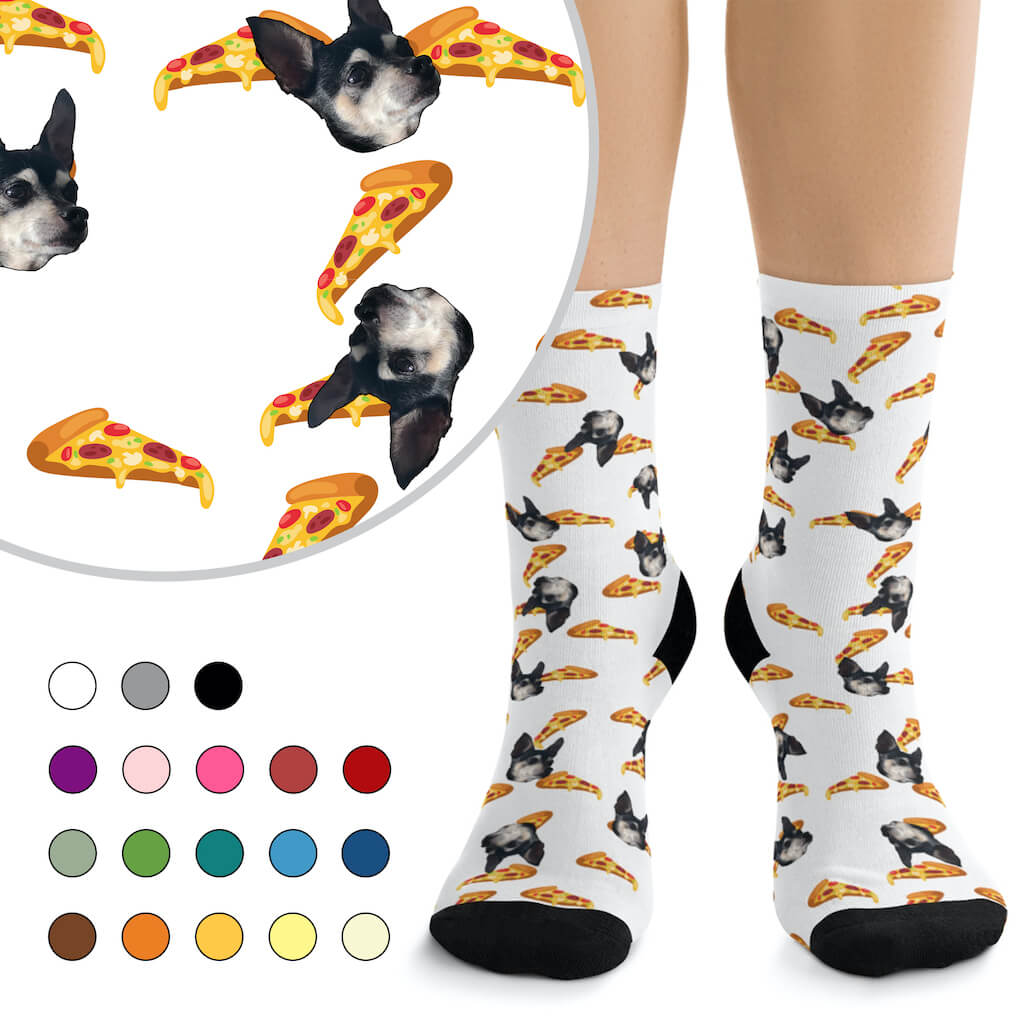 Custom Pet Photo Socks - Pizza