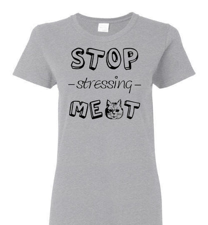 Stop Stressing Meowt Cat Face - Ladies Cut - Tail Threads